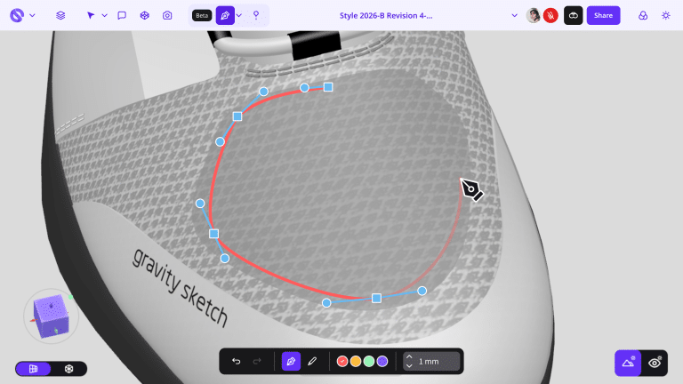 pen tool available as part of redlining